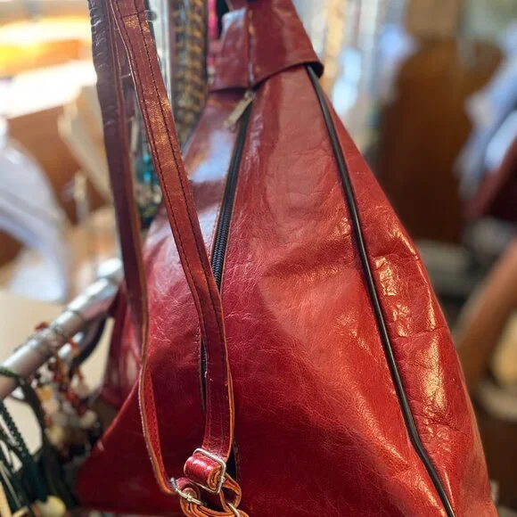 Egyptian Red Leather Backpack Made in Egypt - Picture 2 of 6